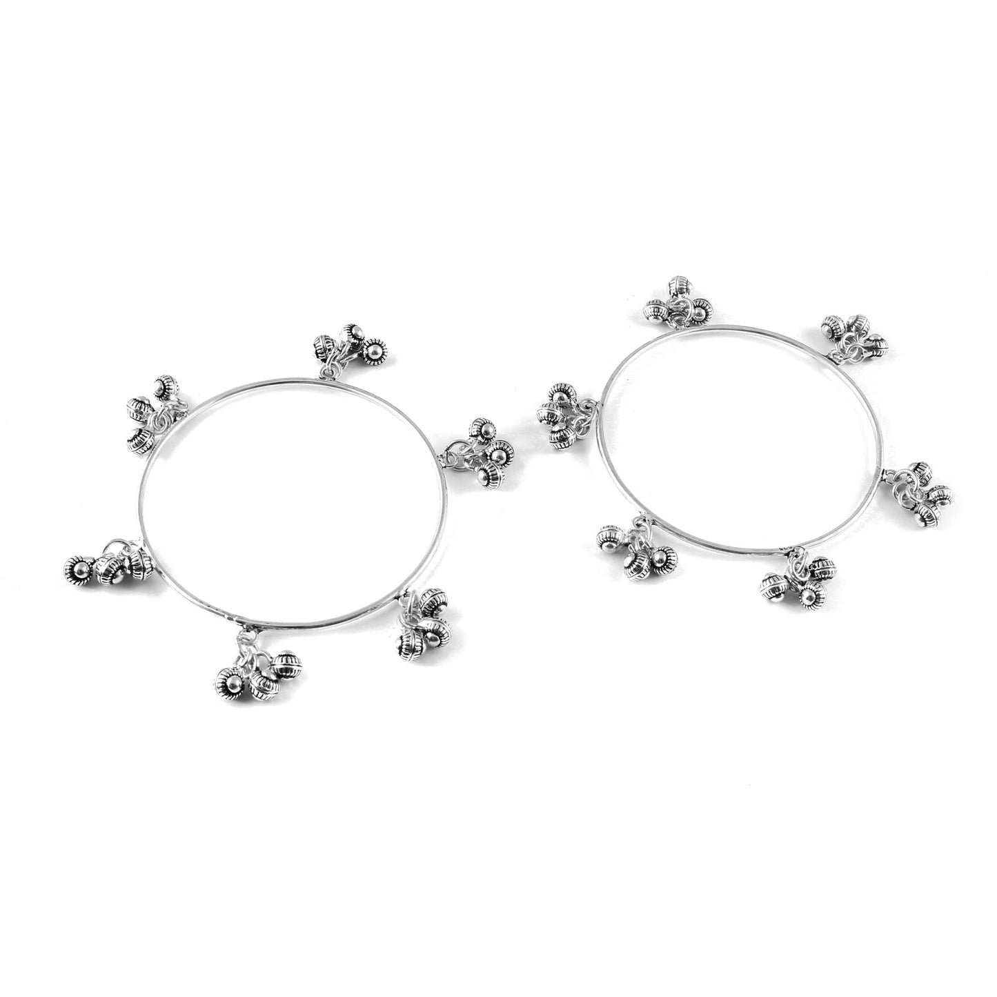 Plain Silver Ghungroo Bangle