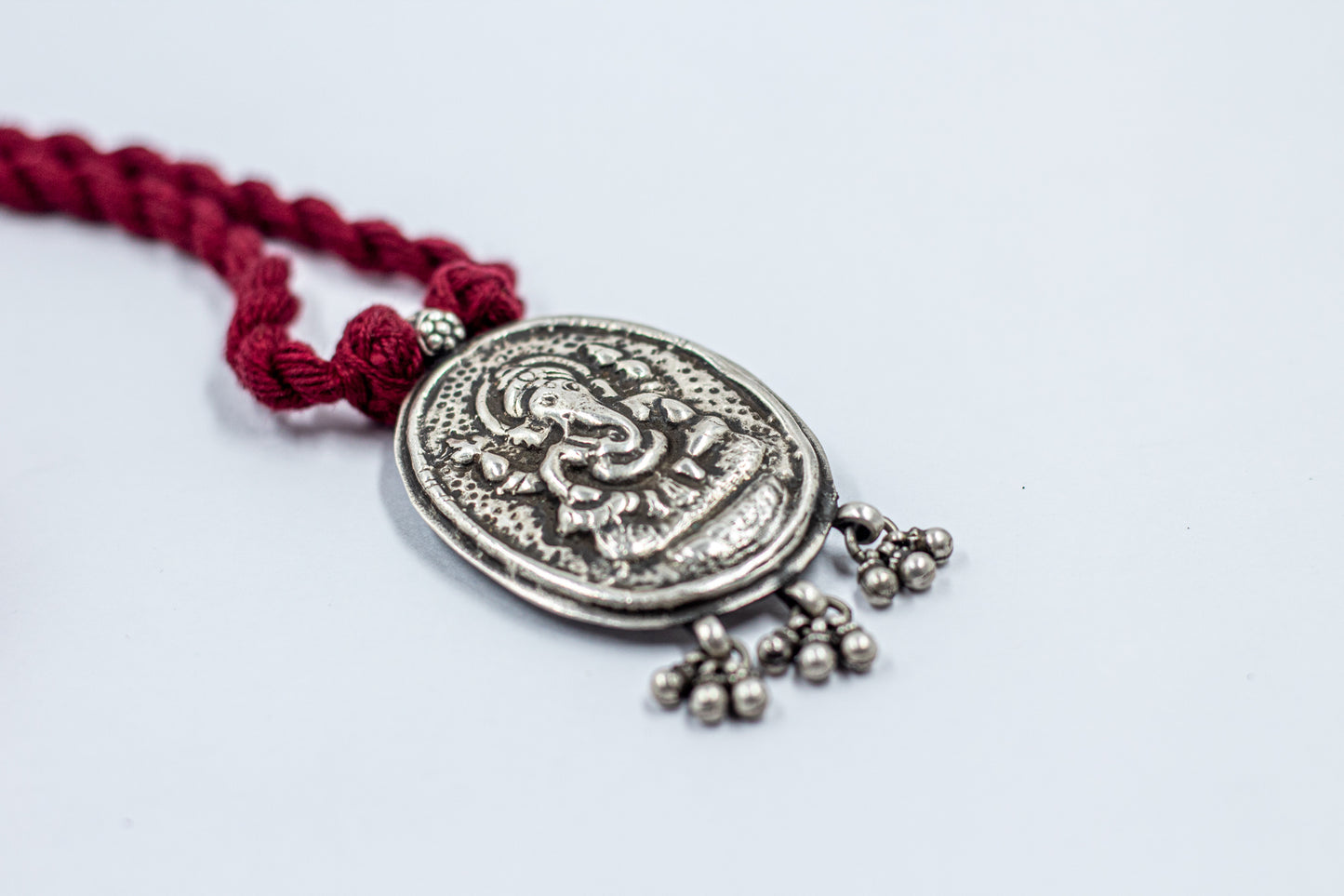 Lord Ganesh Pendant Thread Necklace