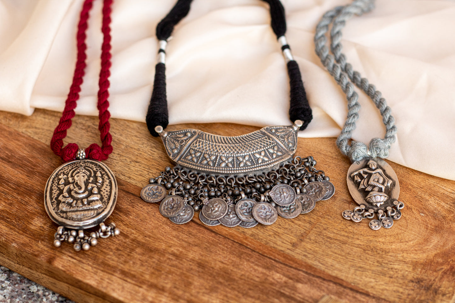 Lord Ganesh Pendant Thread Necklace