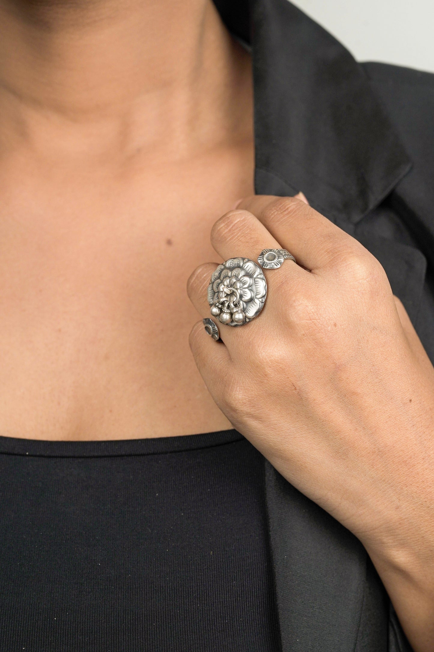 Marigold Flower Twin Ring