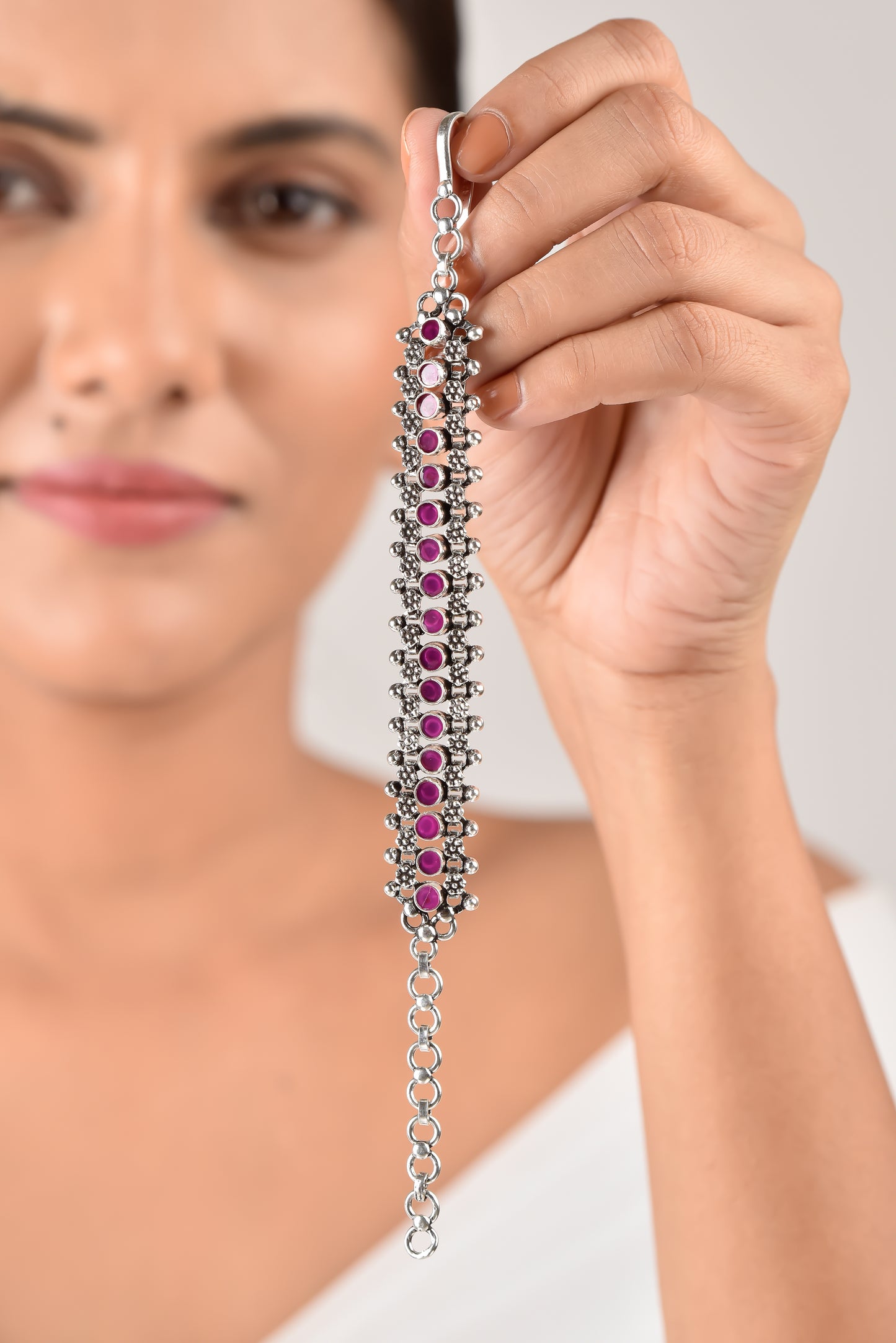 Red Stone Belted Bracelet