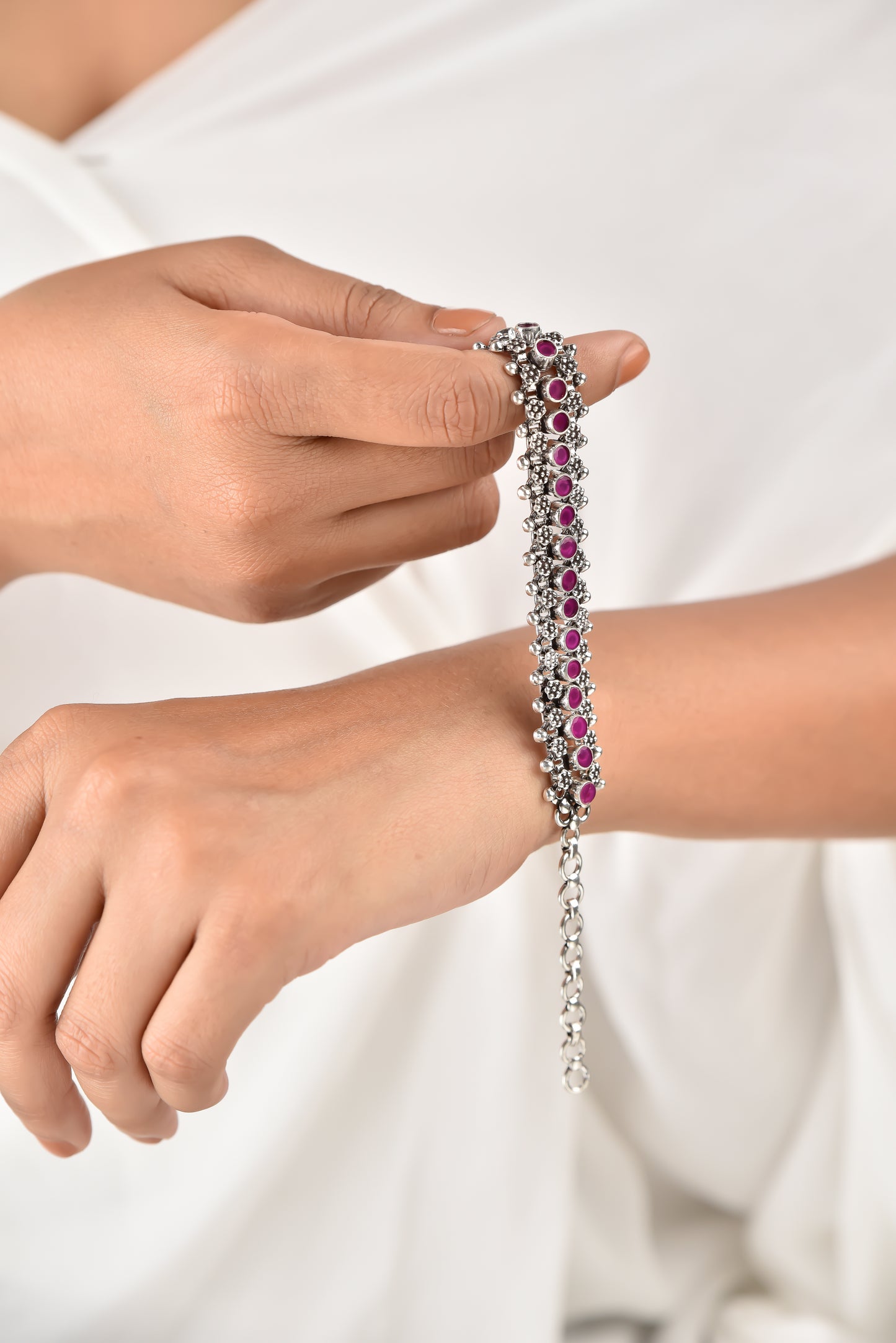 Red Stone Belted Bracelet