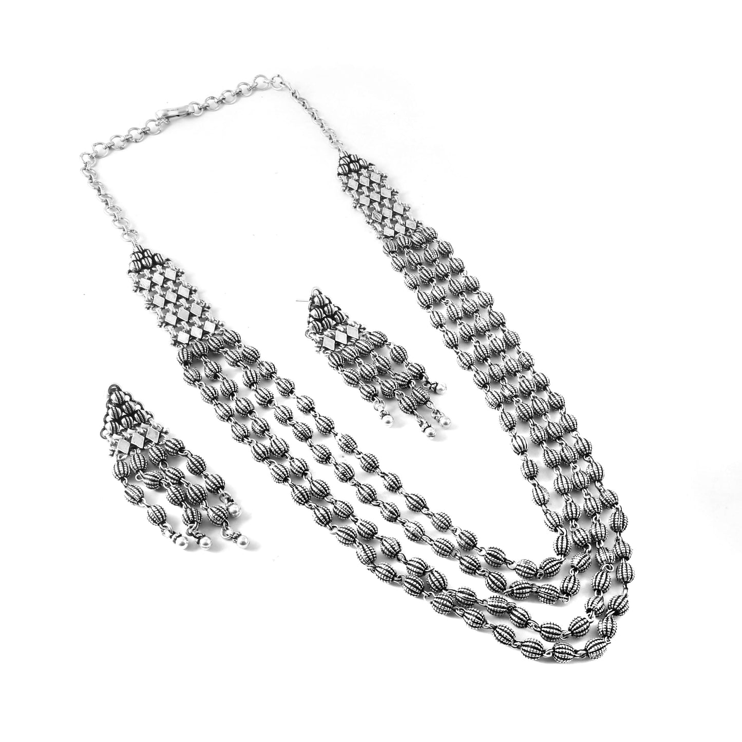 Granulated Ball Four Layer Necklace
