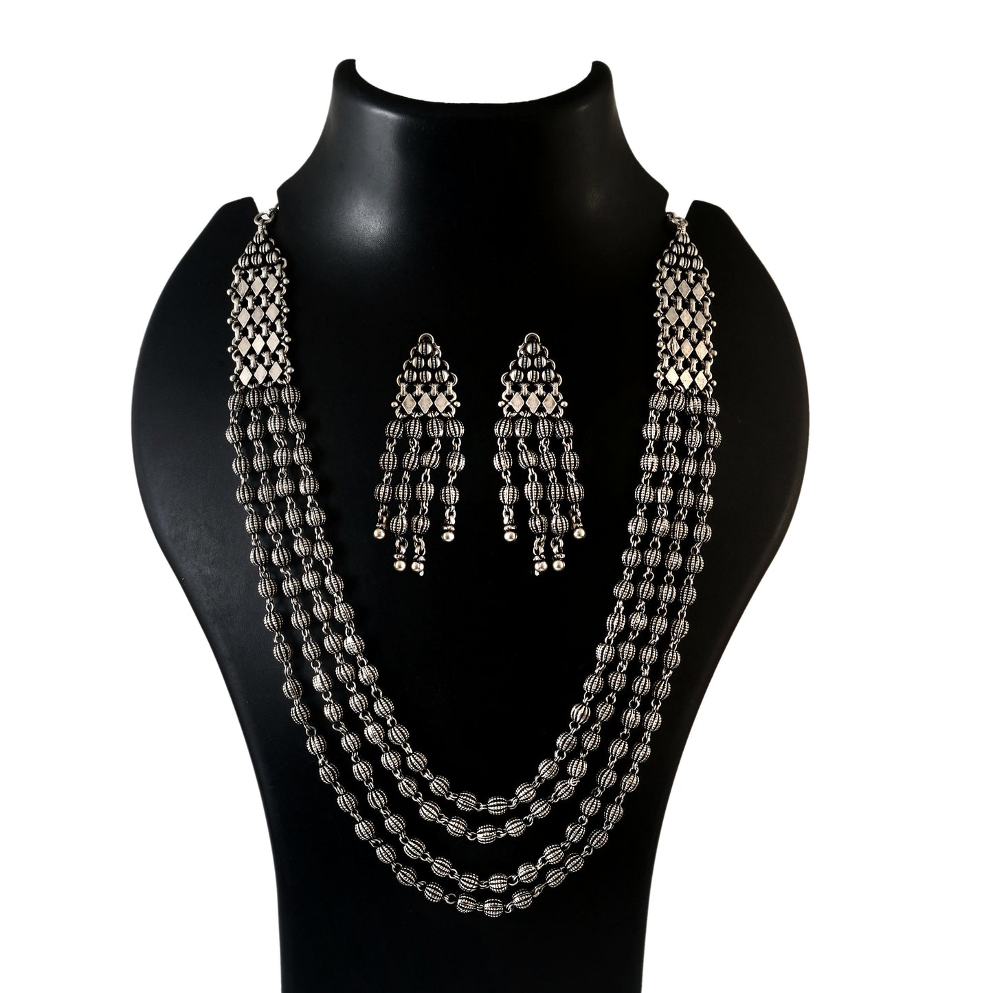 Granulated Ball Four Layer Necklace