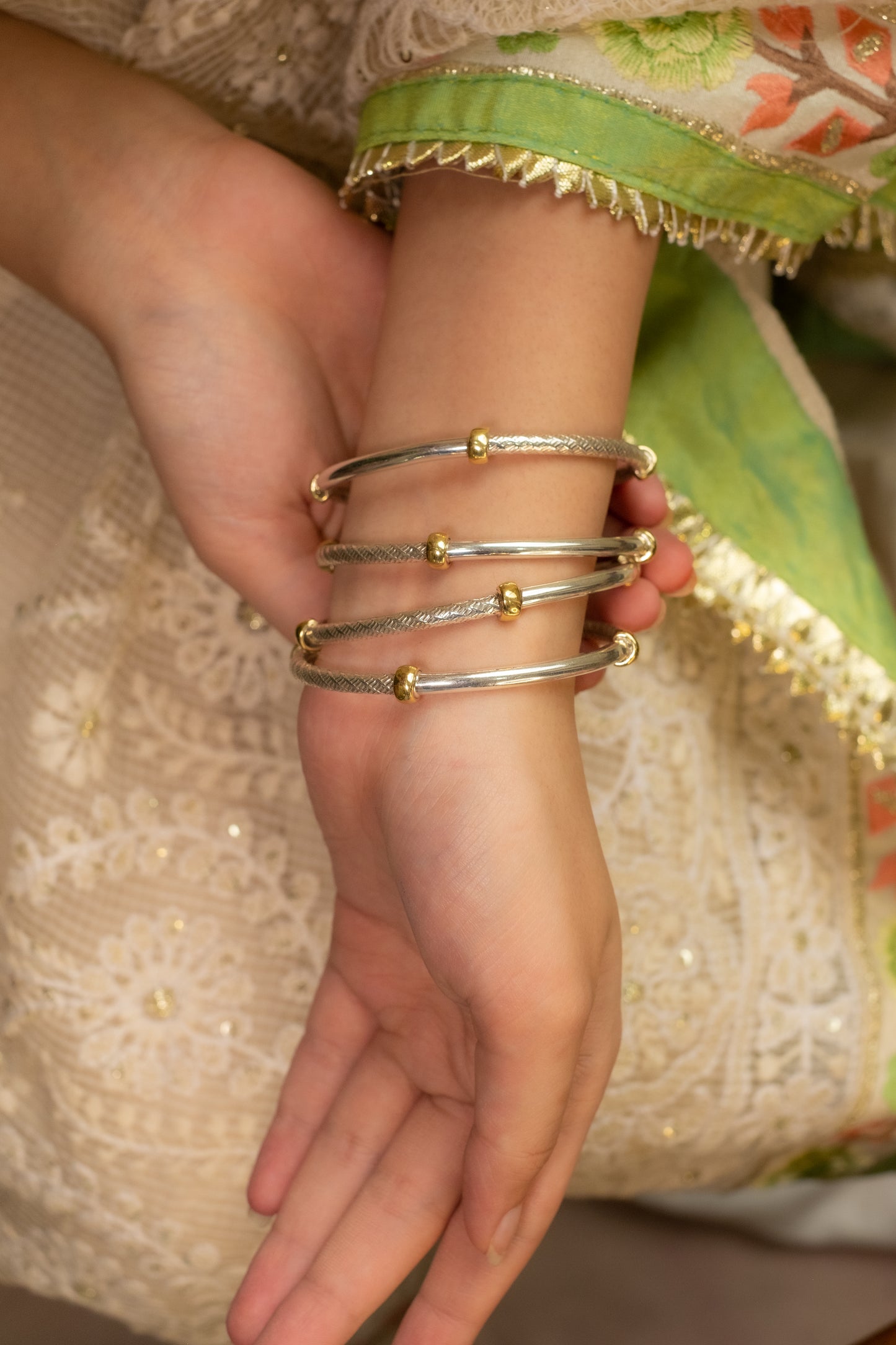 Two Tone Incentric Dual Bangle