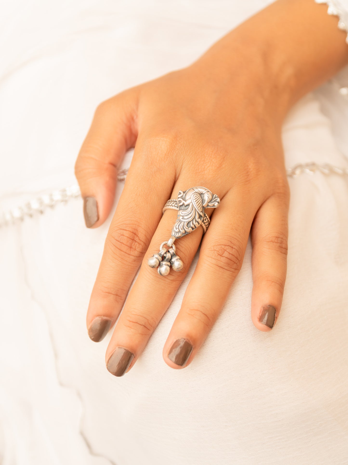 Peacock Ghungroo Ring