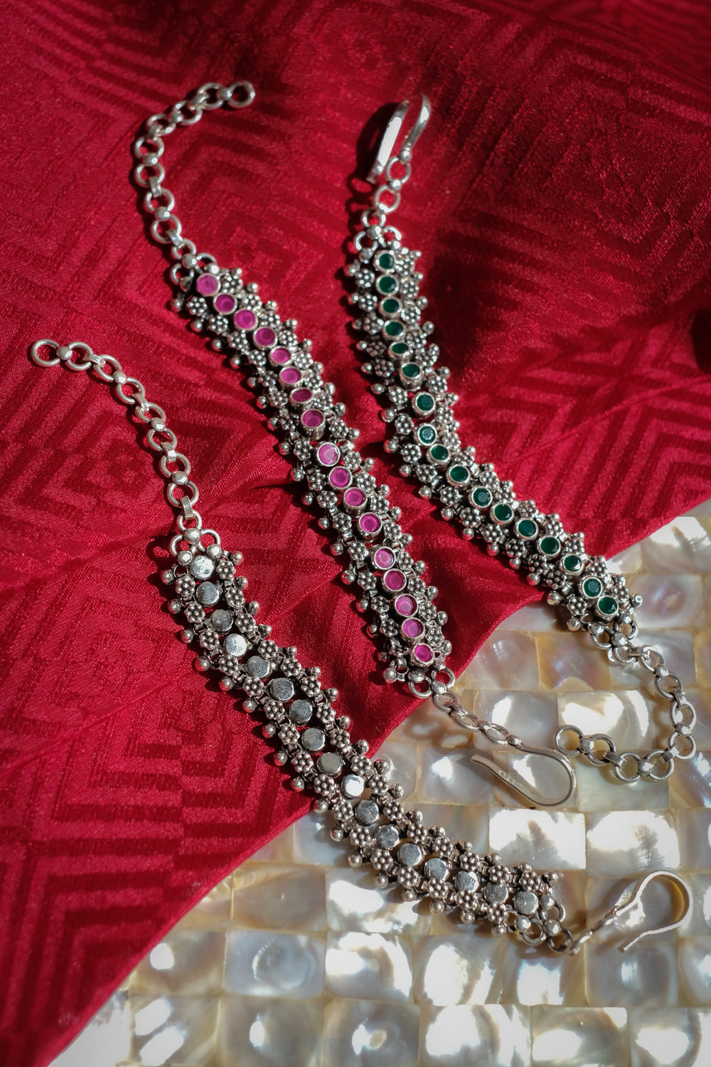 Green Stone Belted Bracelet