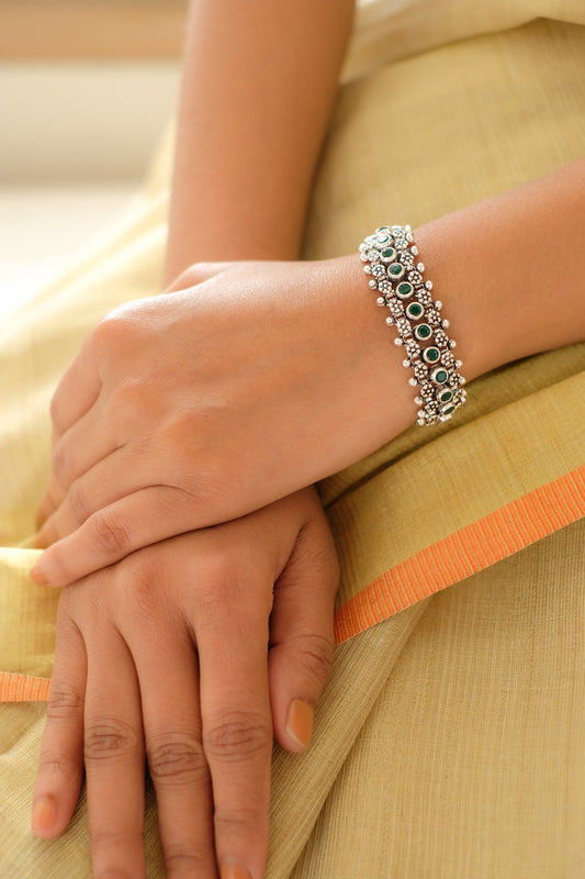 Green Stone Belted Bracelet