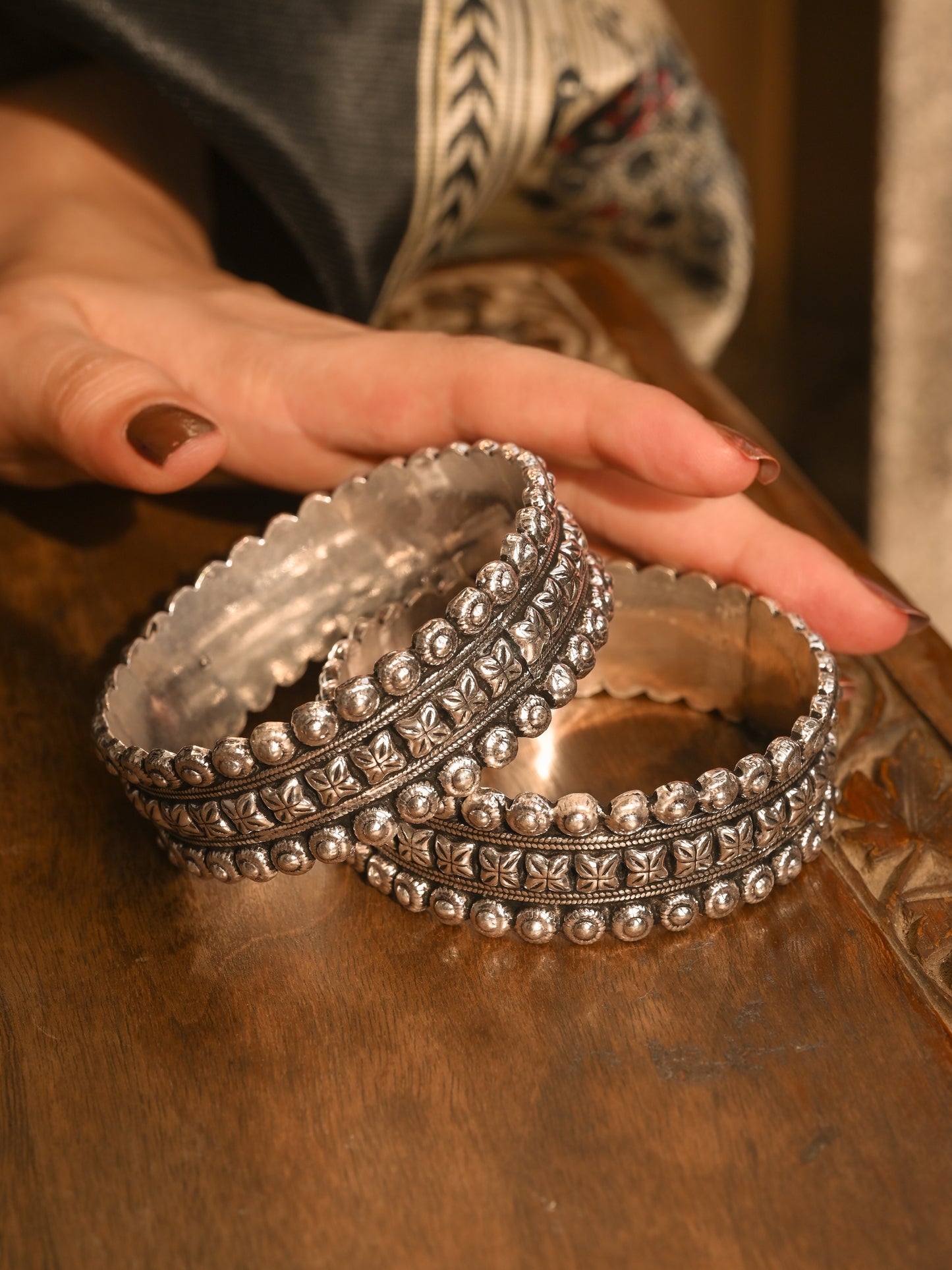 Floral Granulated Kada