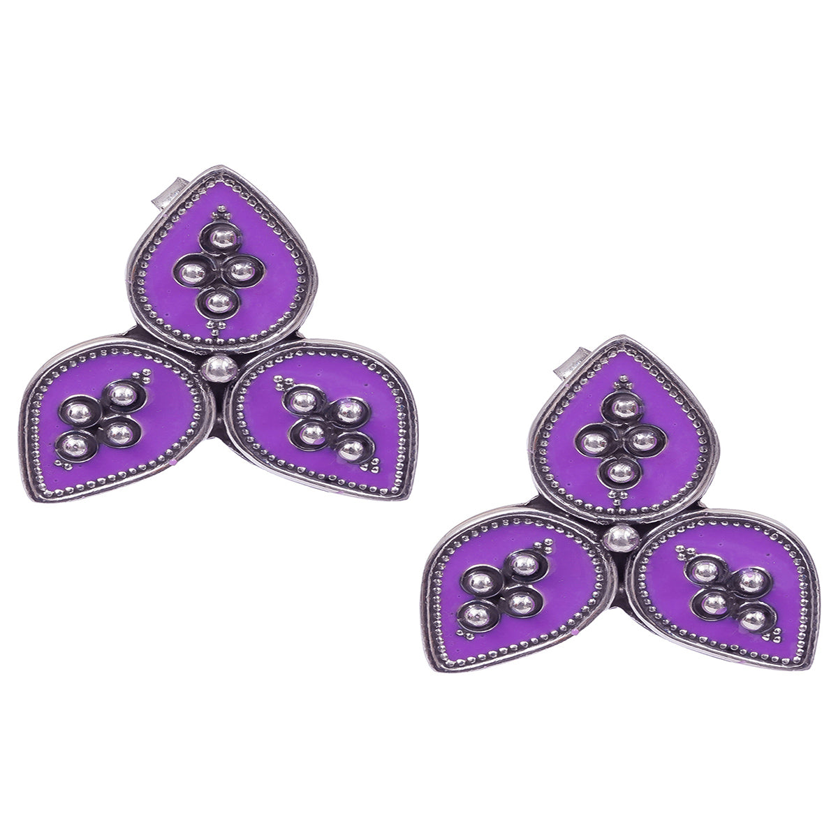 Pink Petal Handcrafted Enamel Earring - UMANG