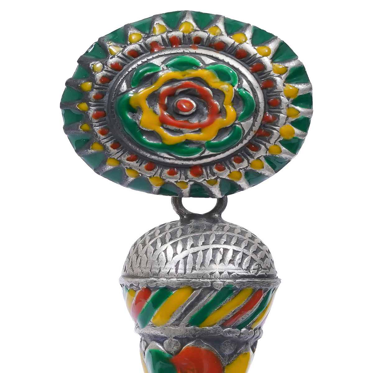 Flower Handcrafted Enamel Cone Earring- UMANG