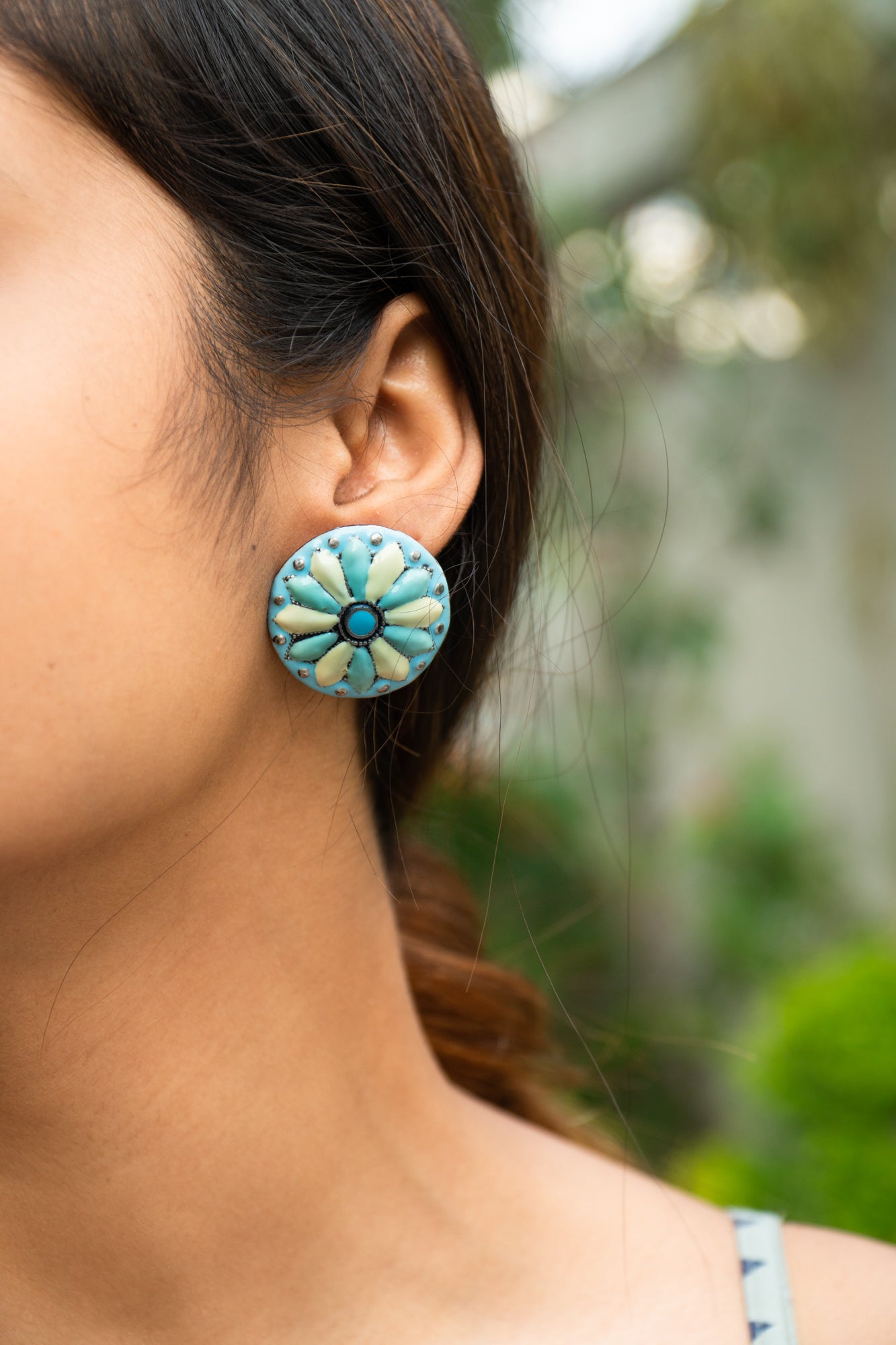 Pastel Colour Handcrafted Enamel Earring - UMANG