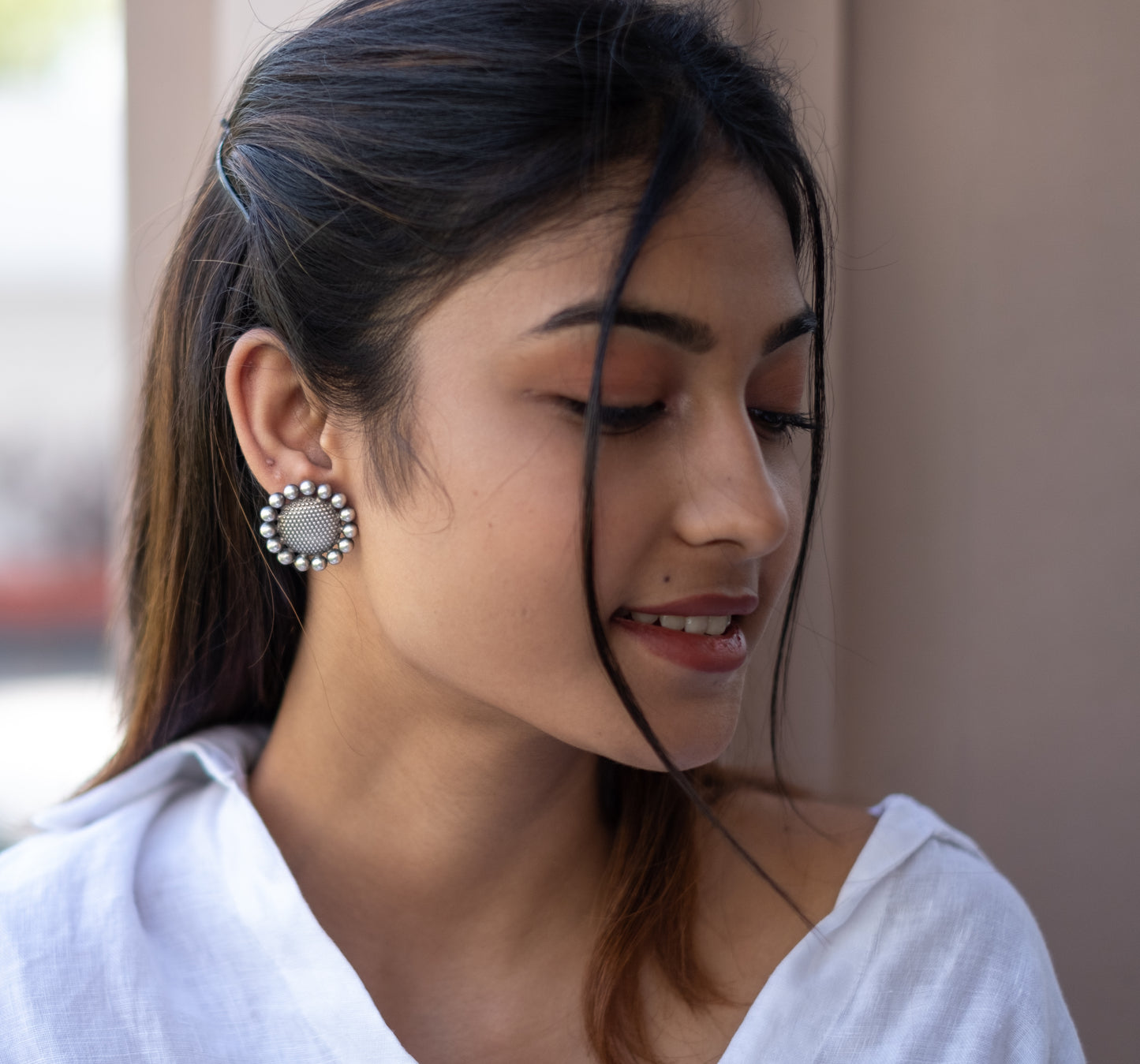 Dotted Sunflower Earrings - SAADHGEE