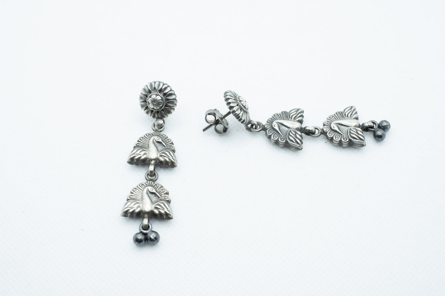 Dancing Peacock Hanging Earrings - ADA