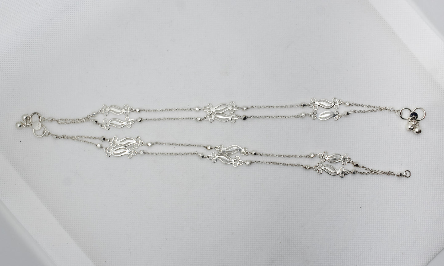 Jali Flower Motif Anklet Pair - SADHGEE