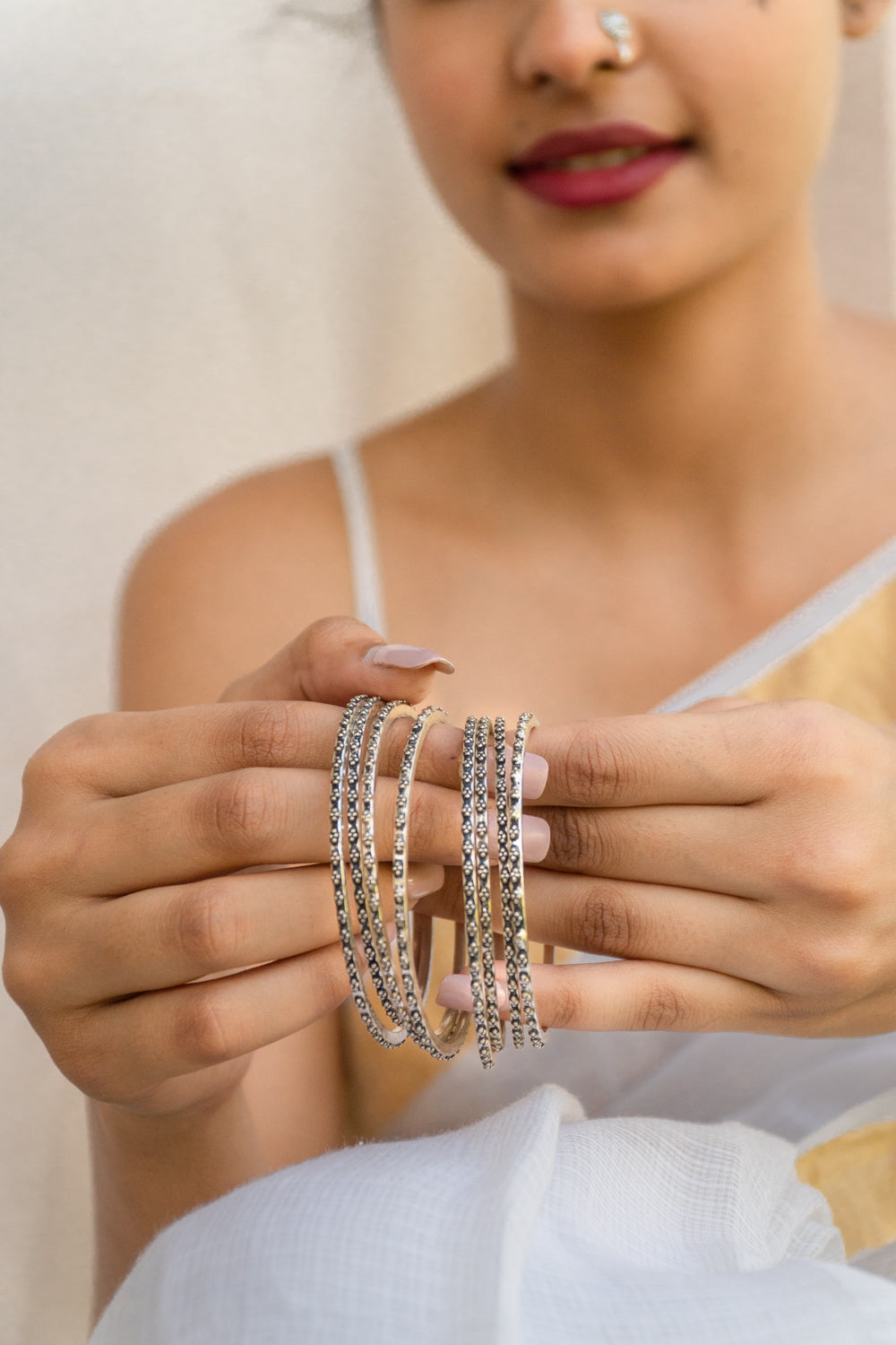 Granulated Flower Bangle - ADA
