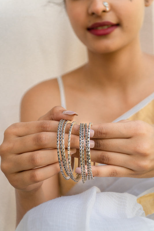 Granulated Flower Bangle - ADA