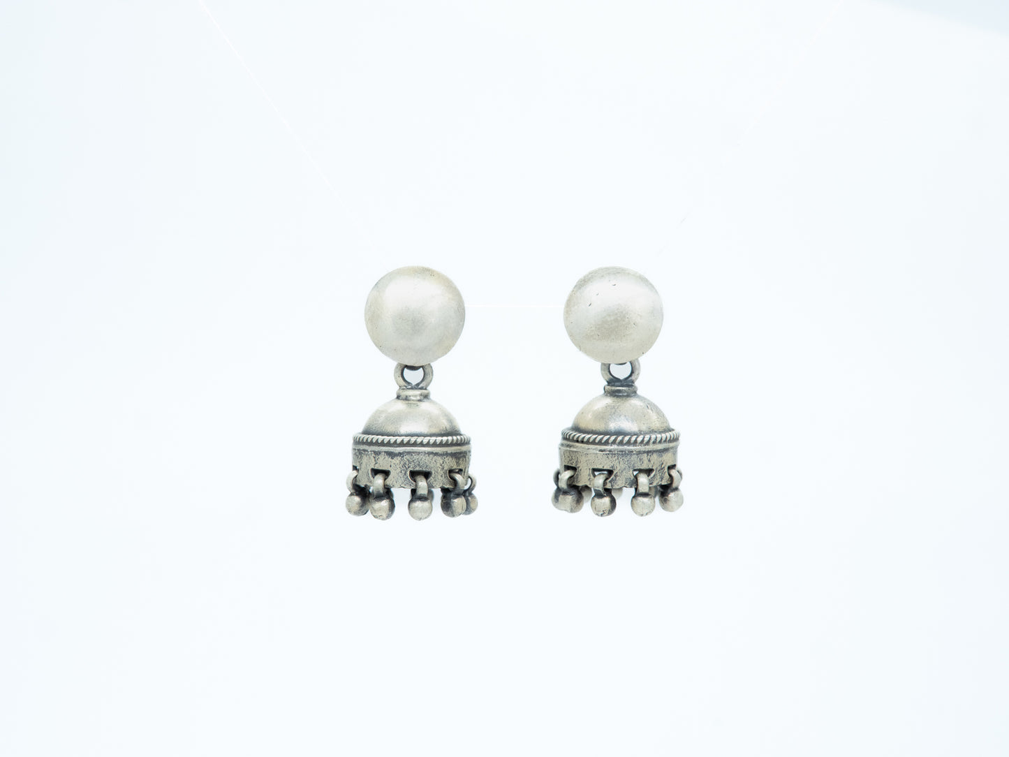 Plain Silver Jhumki - SAADHGEE