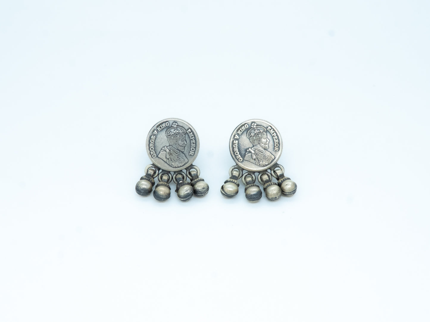 Silver Coin Ghungroo Earring - DORA