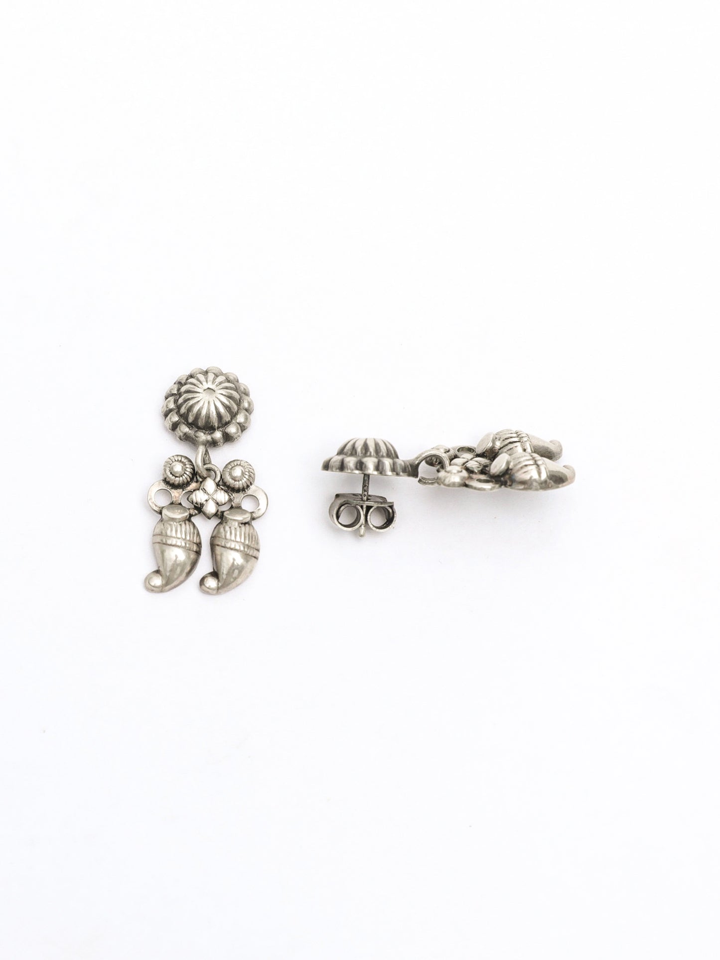 Mango and Flower Motif Earrings - ADA