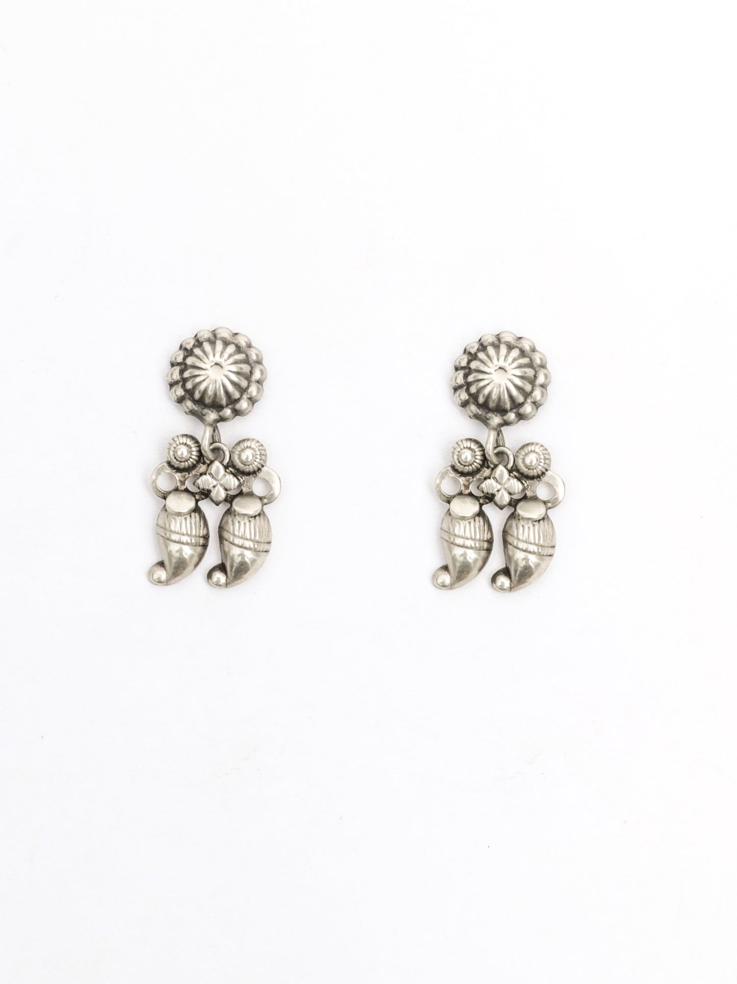 Mango and Flower Motif Earrings - ADA