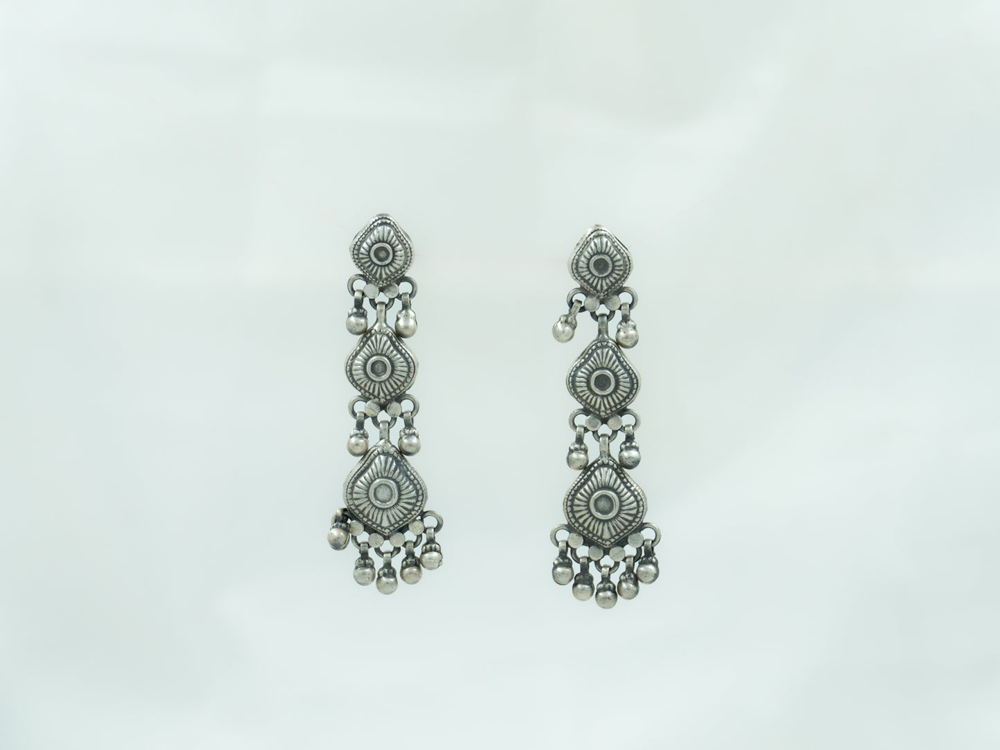 Paan Textured Ghungroo Earrings - ADA