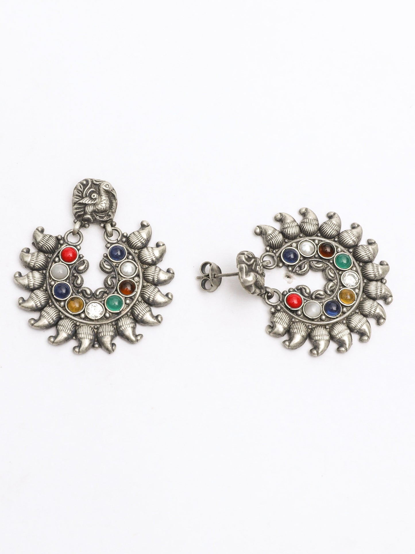 Navratna Chandbali Earrings - ADA