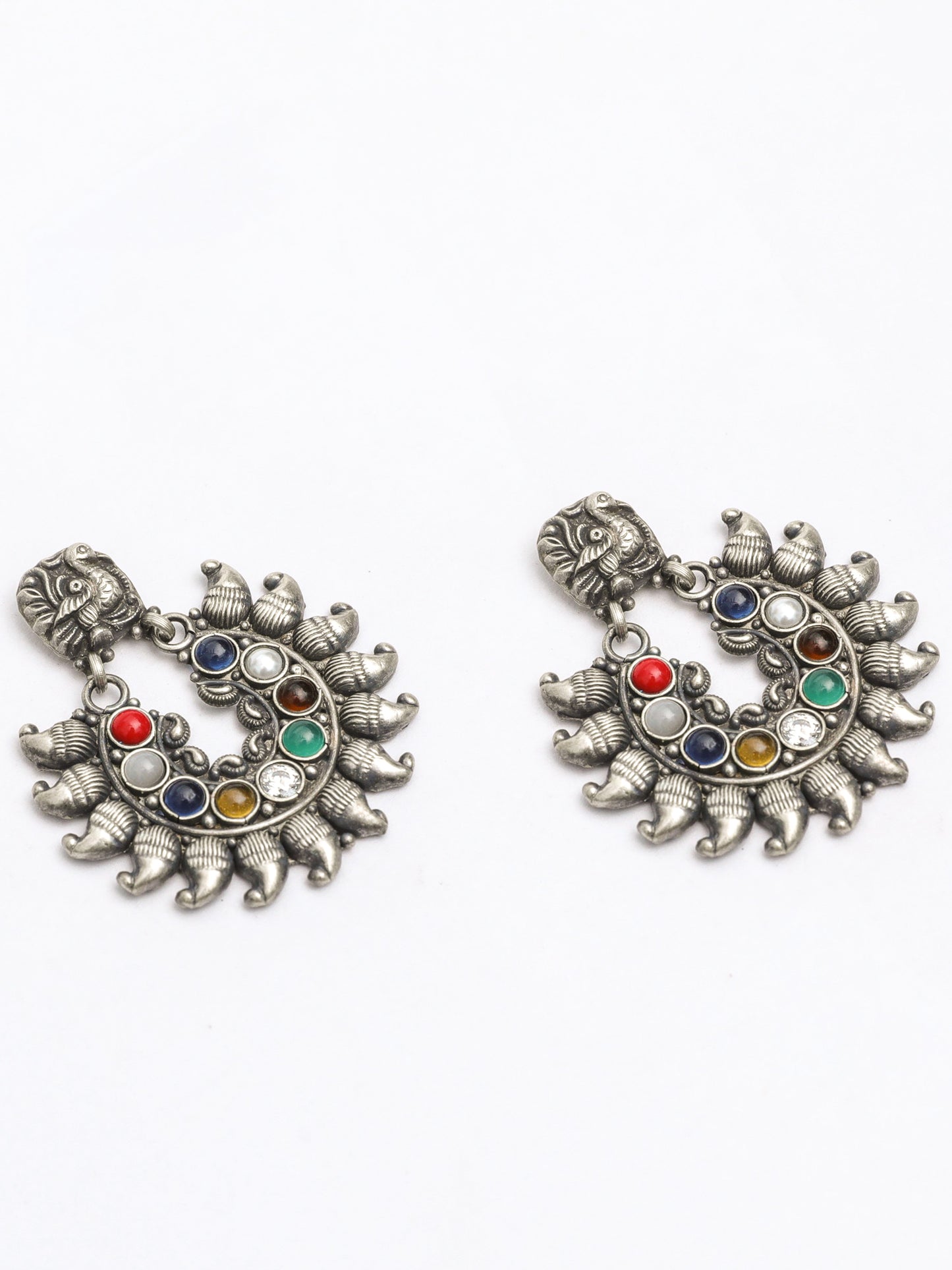 Navratna Chandbali Earrings - ADA
