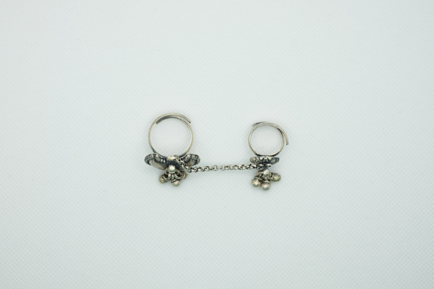 Moon Shape & Flower Motif Ring - ADA