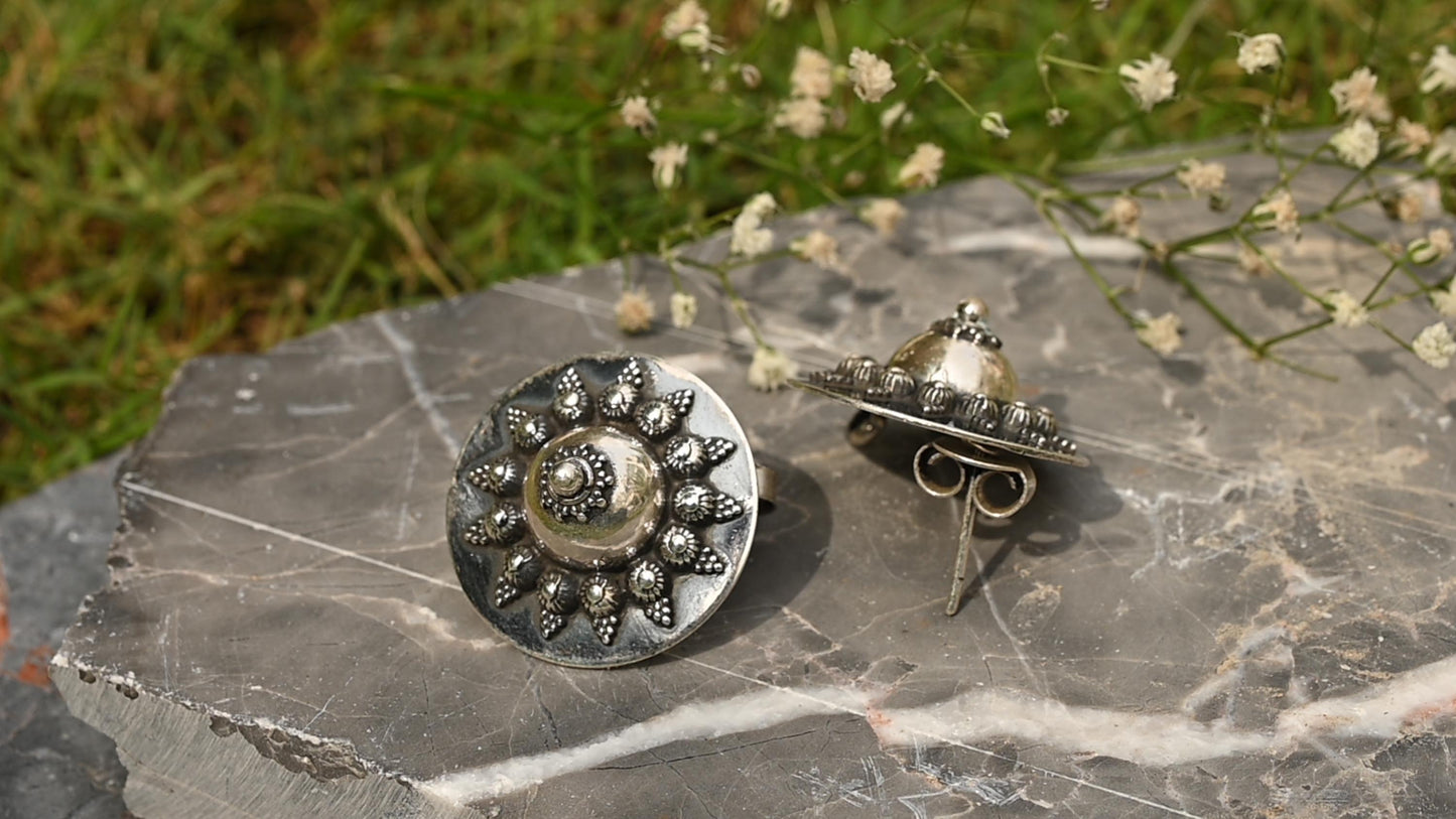 Antique Shield Earrings - SAADHGEE