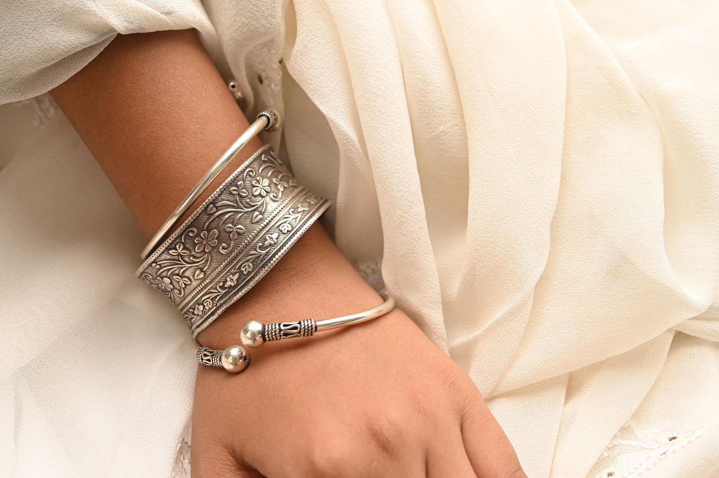 Open Ball Bangle - SAADHGEE