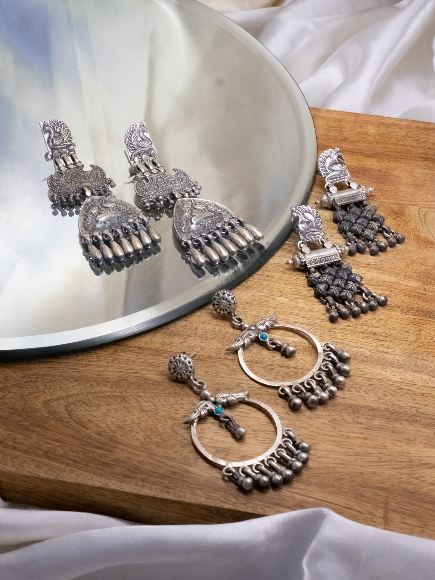 Parrot Chandbali Earrings - SAADGHEE