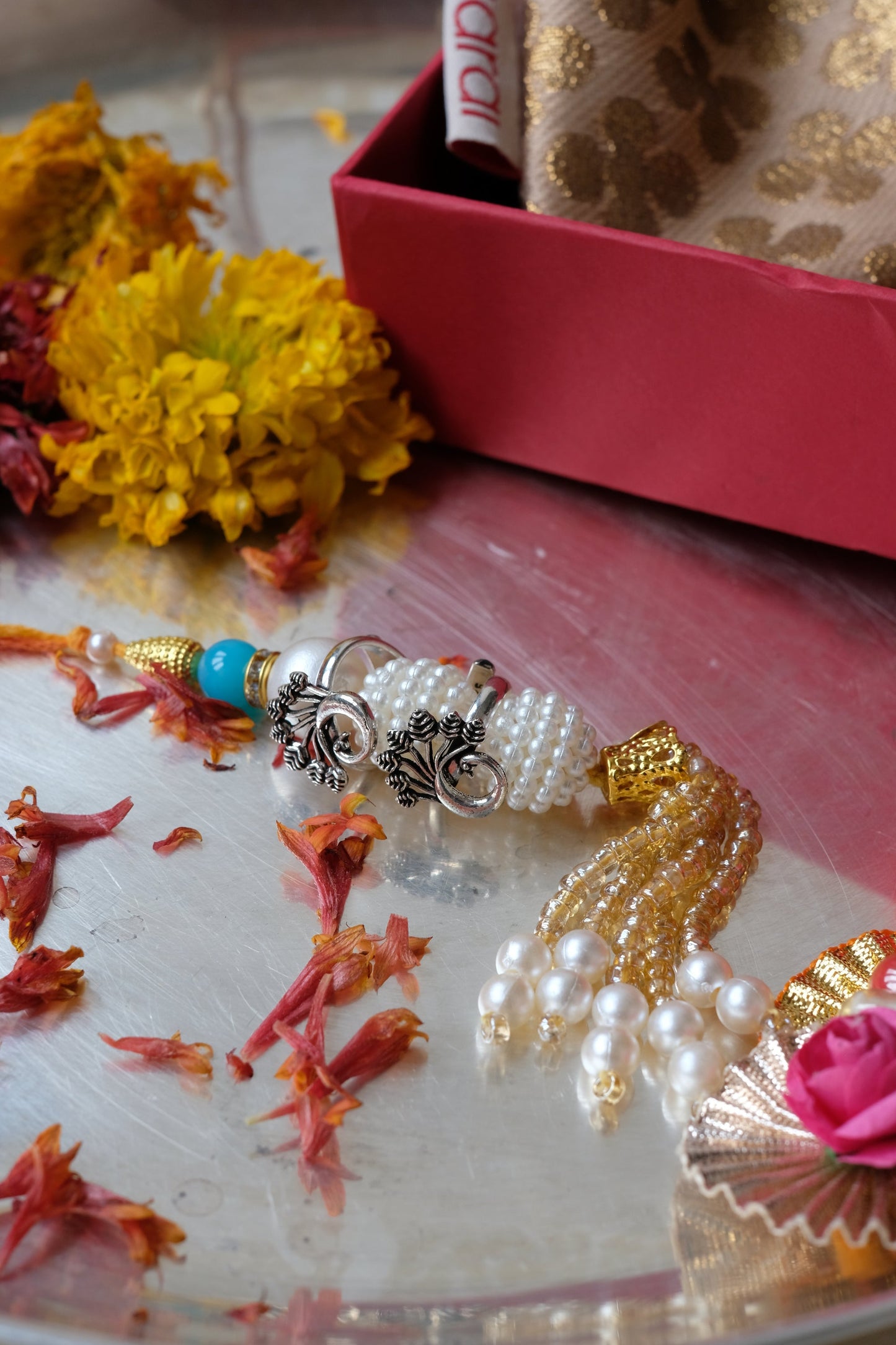 Blooming Peacock Toe Ring Rakhi
