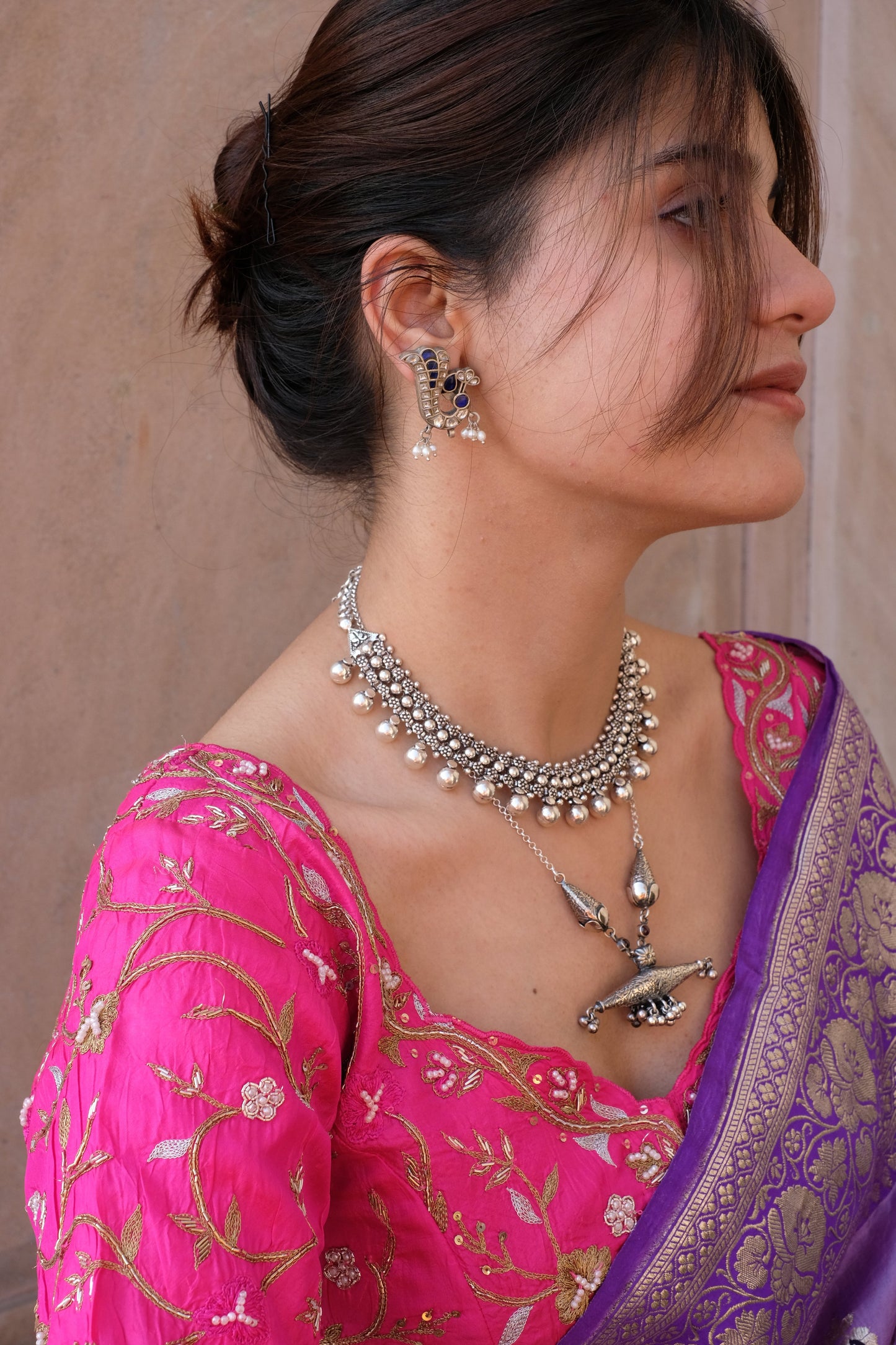 Crystal Blue Peacock Earrings