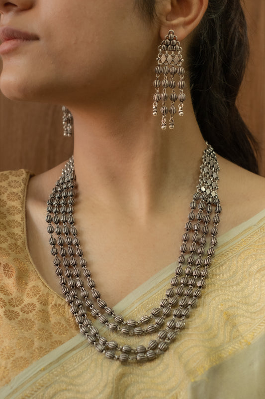 Granulated Ball Four Layer Necklace