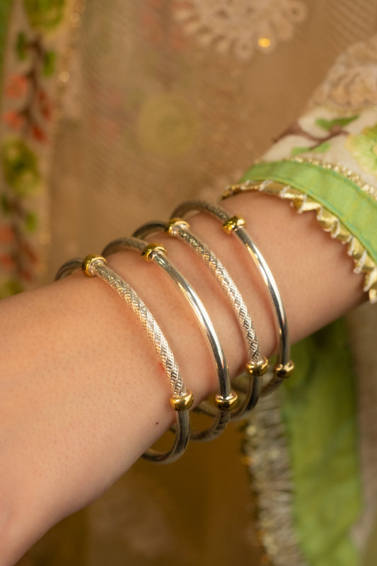 Two Tone Incentric Dual Bangle