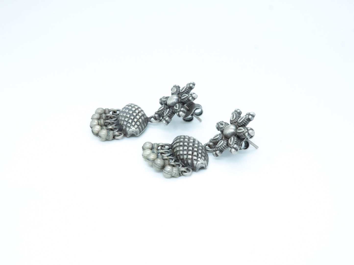 Granulated Flower Ghungroo Earring - ADA
