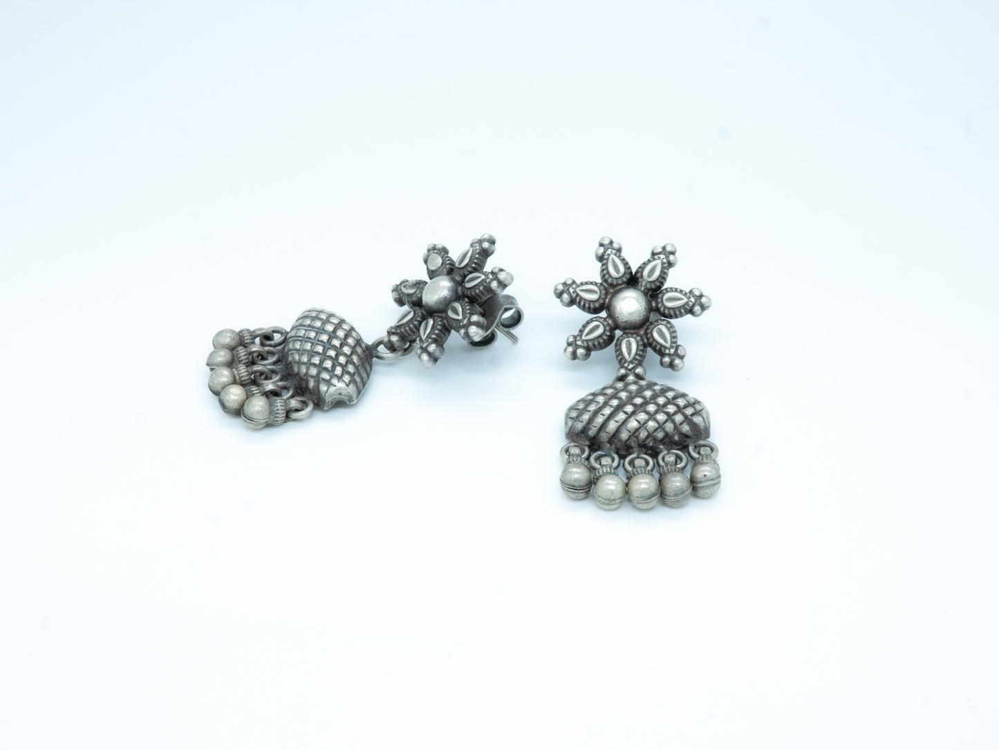 Granulated Flower Ghungroo Earring - ADA