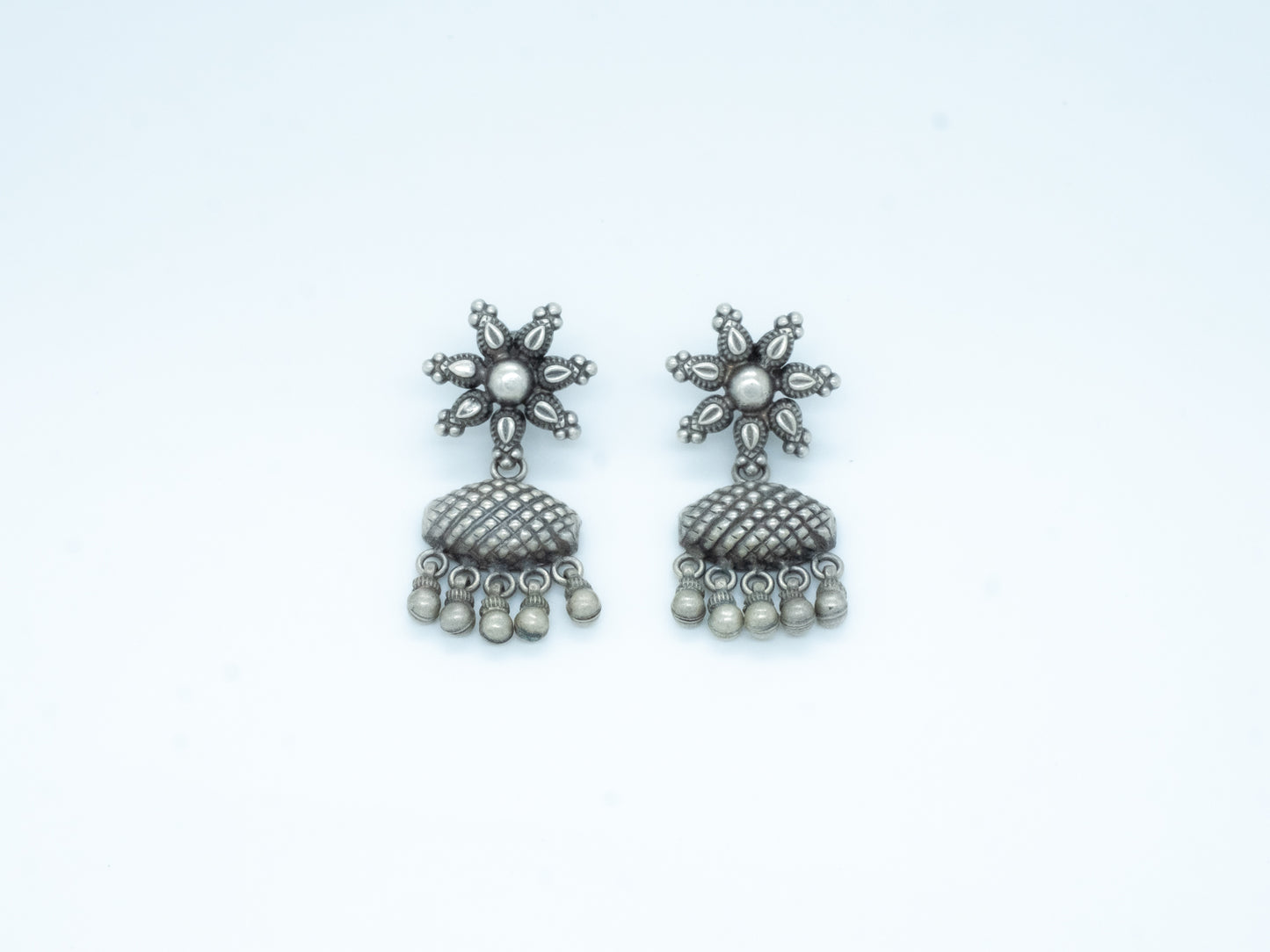 Granulated Flower Ghungroo Earring - ADA