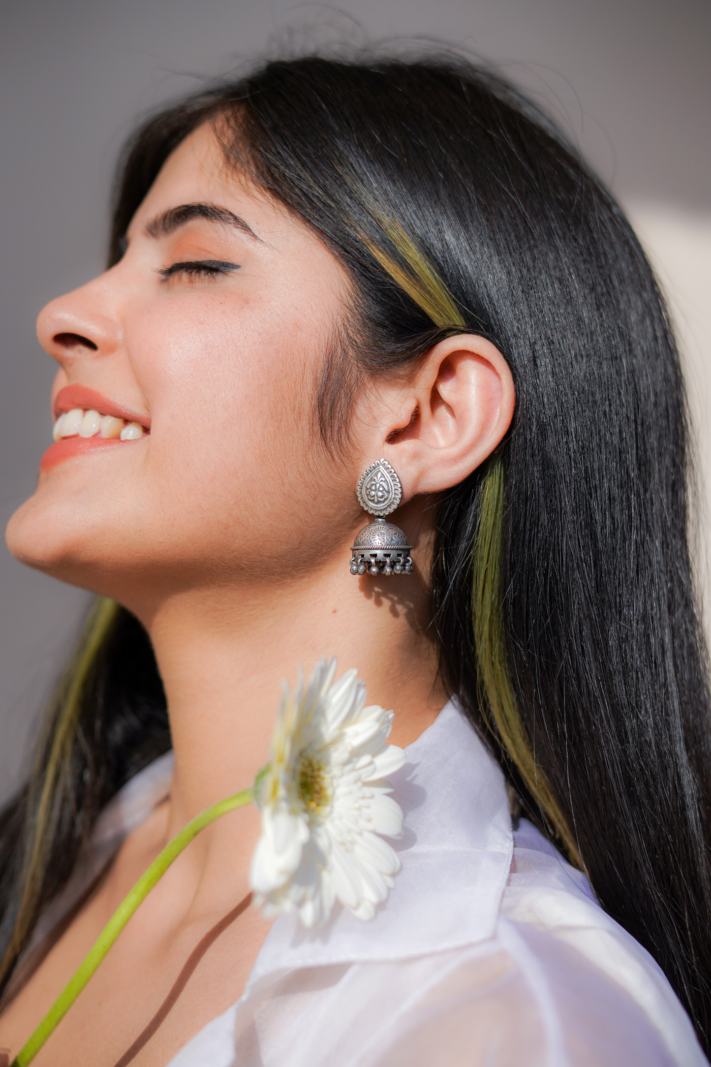 Flower Motif Paisley Jhumkis - SAADHGEE