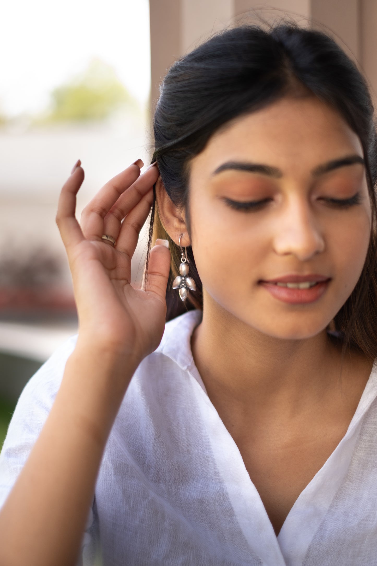Plain Leaf Earrings - SAADHGEE