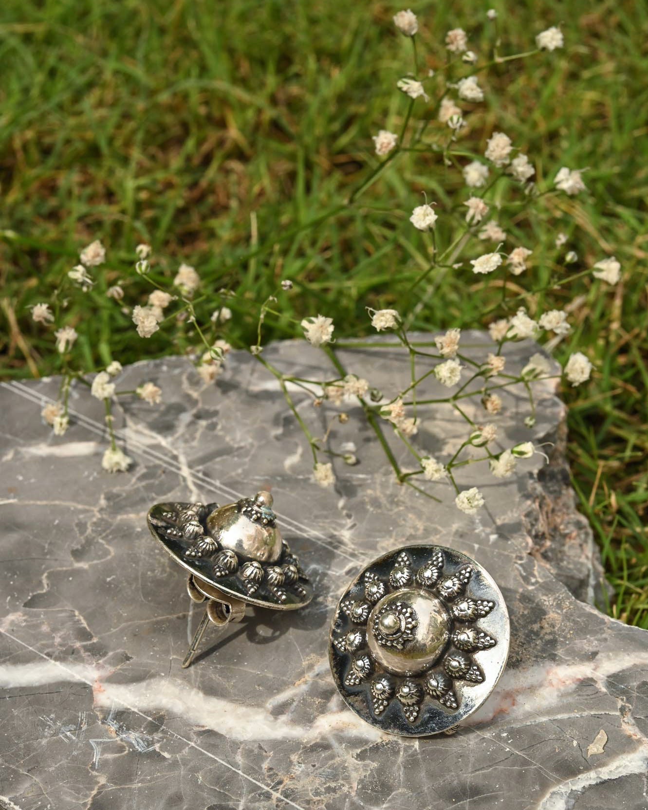 Antique Shield Earrings - SAADHGEE