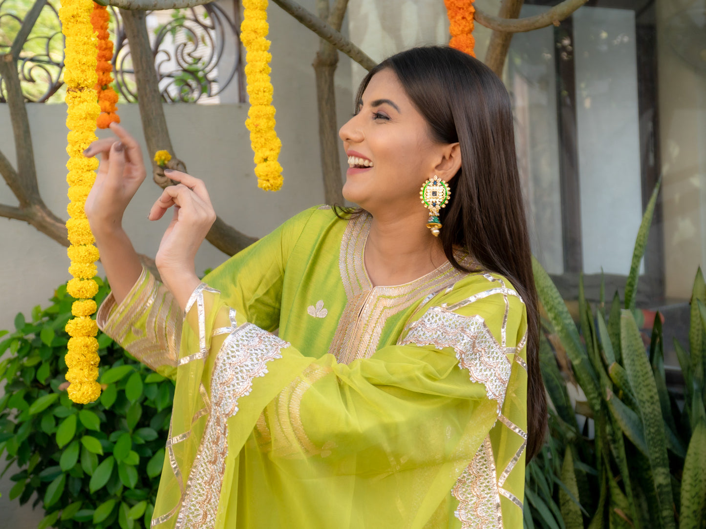 Zircon Studded Pearl Enamel Jhumki Earrings - NOOR