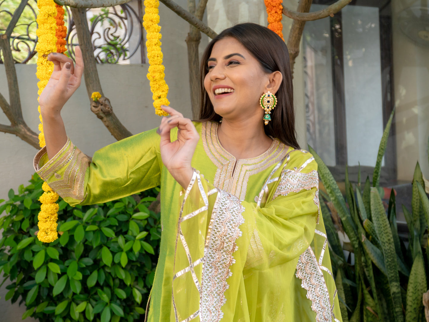 Zircon Studded Pearl Enamel Jhumki Earrings - NOOR